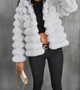 Autumn And Winter Imitation Fur Coat Short Women Gray 0 - Tophatter Daily Deals