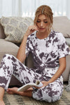 Tie-Dye Tee and Drawstring Waist Joggers Lounge Set Loungewear Sets - Tophatter Daily Deals