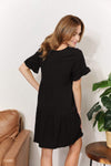 Double Take V-Neck Flounce Sleeve Tiered Dress Casual Dresses - Tophatter Daily Deals