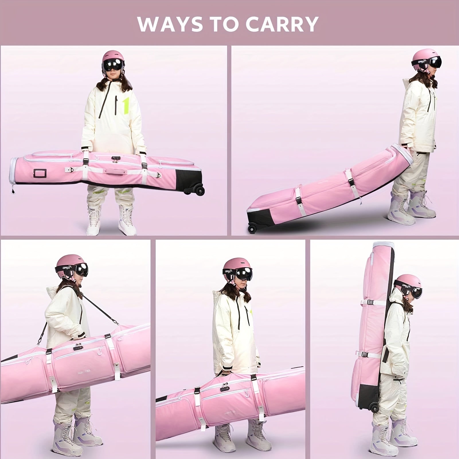 Snowboard Bag with Wheels and TSA Lock Winter Sports & Activities - Tophatter Daily Deals