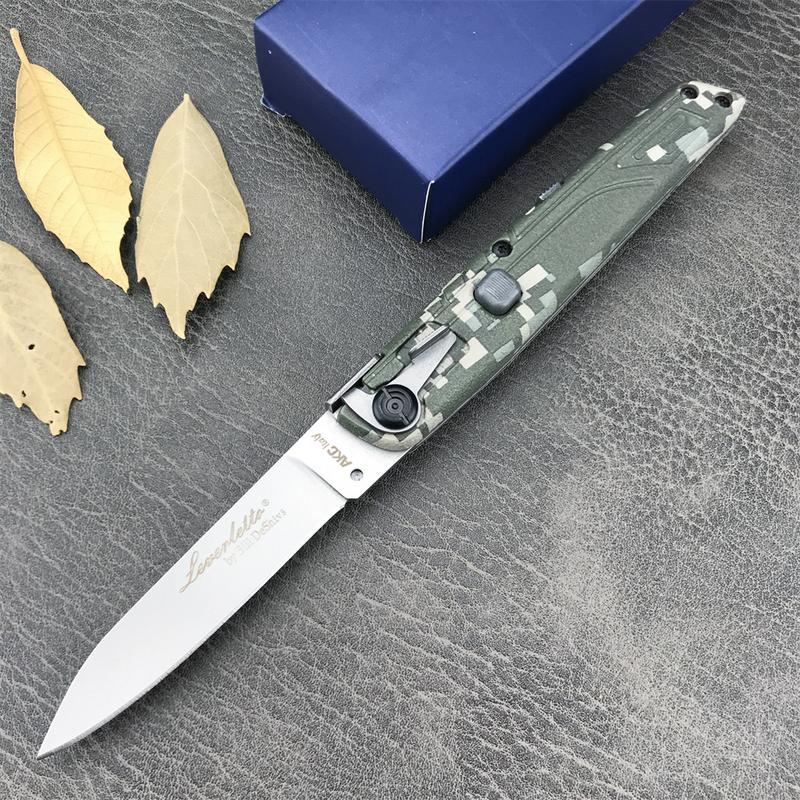 Colt II Button Folding Knife 440C Blade Green camouflage handle - Tophatter Daily Deals