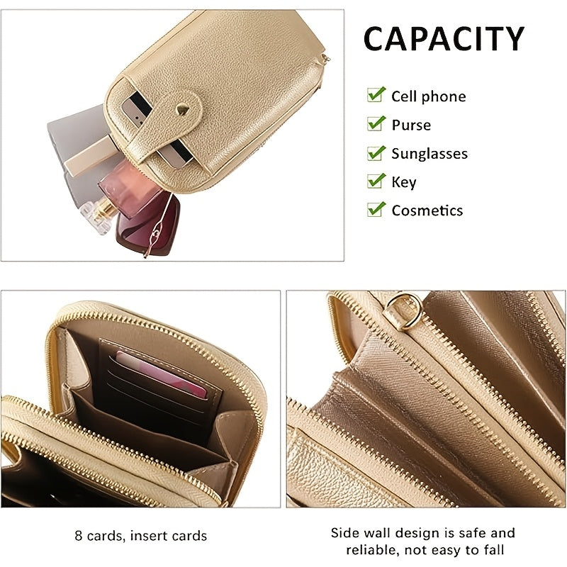 Phone Crossbody Bag with 8 Card Slots and Wide Adjustable Strap Handbags & Wallets - Tophatter Daily Deals