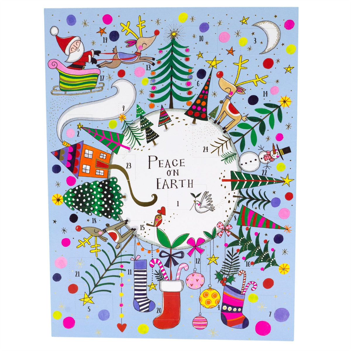 Peace on Earth Christmas Advent Calendar | Santa & Reindeer Christmas Calendar Advent Calendar - Tophatter Daily Deals