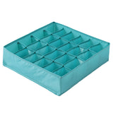 24 Compartment Underwear Sock Storage Box Washable Blue 0 - Tophatter Daily Deals