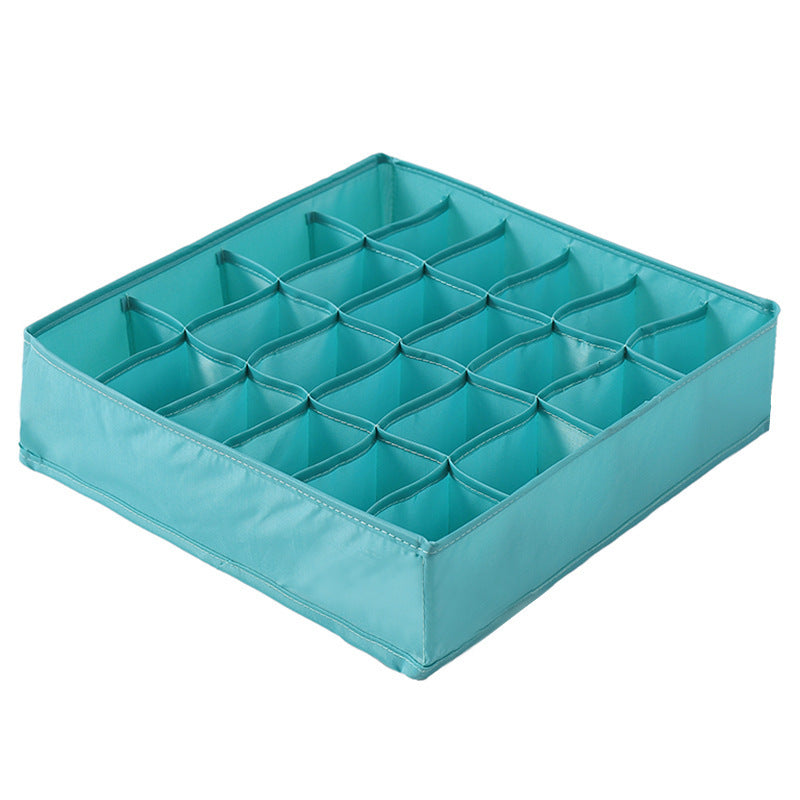 24 Compartment Underwear Sock Storage Box Washable Blue 0 - Tophatter Daily Deals