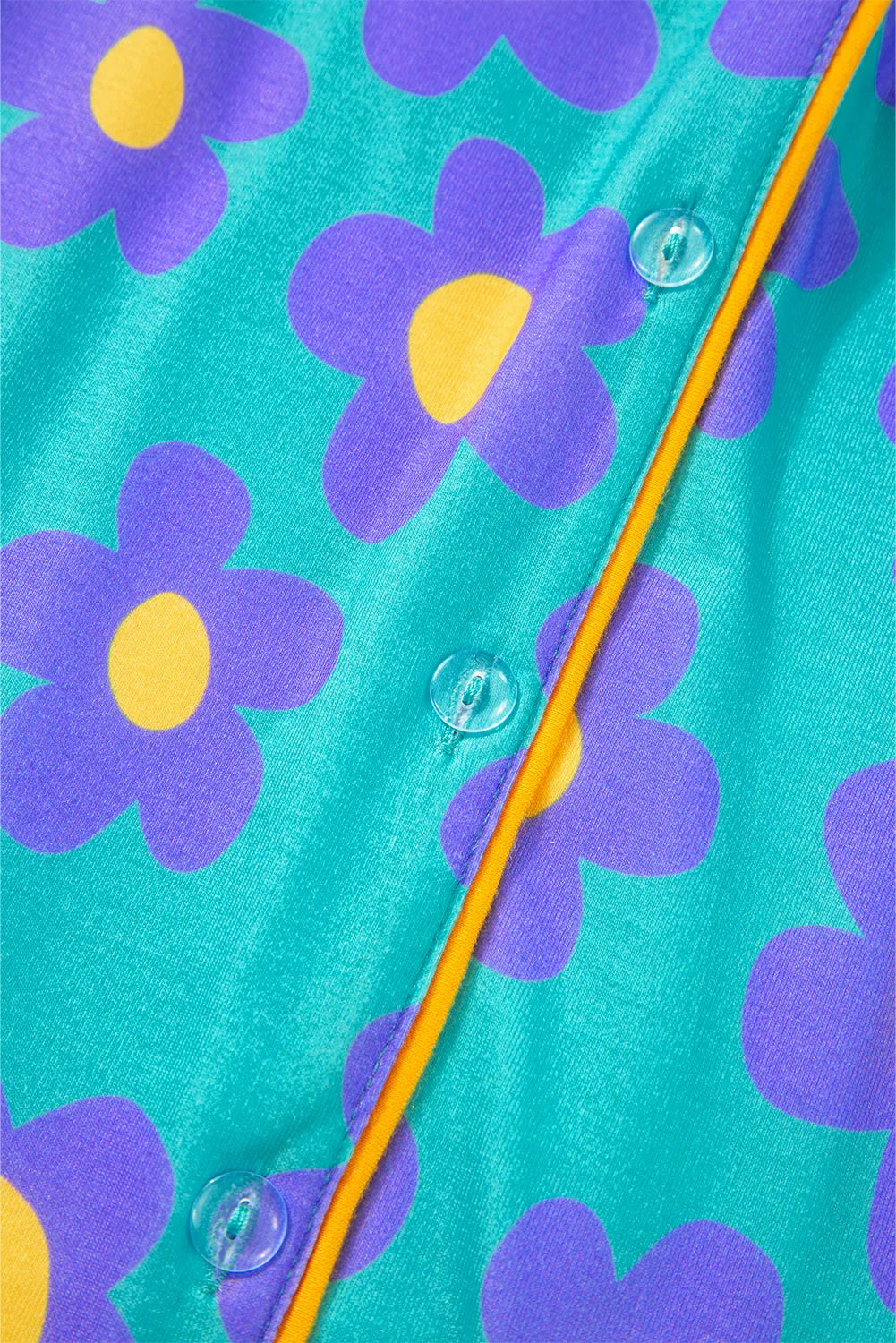 Green Flower Print Short Sleeve Shirt Pajamas Set Loungewear & Sleepwear/Sleepwear - Tophatter Daily Deals