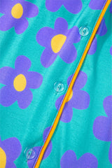 Green Flower Print Short Sleeve Shirt Pajamas Set Loungewear & Sleepwear/Sleepwear - Tophatter Daily Deals