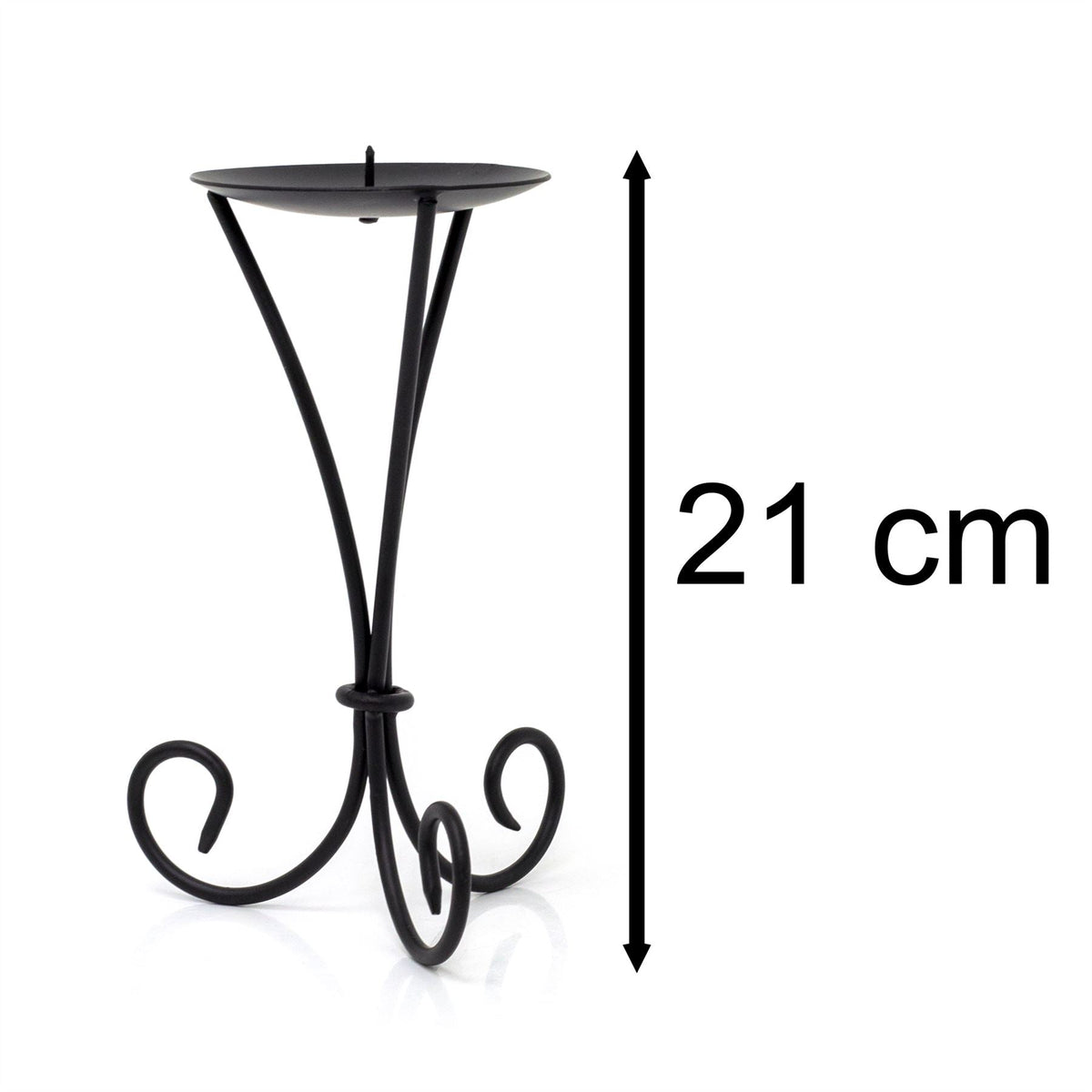Tall Black Metal Scroll Candle Holder | Pillar Candle Holder Candlestick - 21cm Candlestick - Tophatter Daily Deals