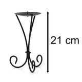Tall Black Metal Scroll Candle Holder | Pillar Candle Holder Candlestick - 21cm Candlestick - Tophatter Daily Deals