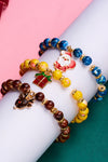 Dark Blue 3 Pack Christmas Bead Bracelets Dark Blue ONE SIZE Alloy Bracelets - Tophatter Daily Deals