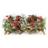 Handcrafted Christmas Triple Tealight Candle Holder ~ Xmas Table Centrepiece Candle Holder - Tophatter Daily Deals