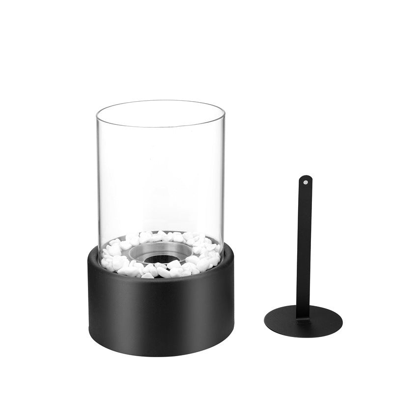 Alcohol Fireplace Small Portable Stove Desktop Cylindrical Black 0 - Tophatter Daily Deals