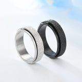 Stainless Steel Spinner Ring, Frosted Anxiety Fidget Band, 6 mm Rings - Tophatter Daily Deals