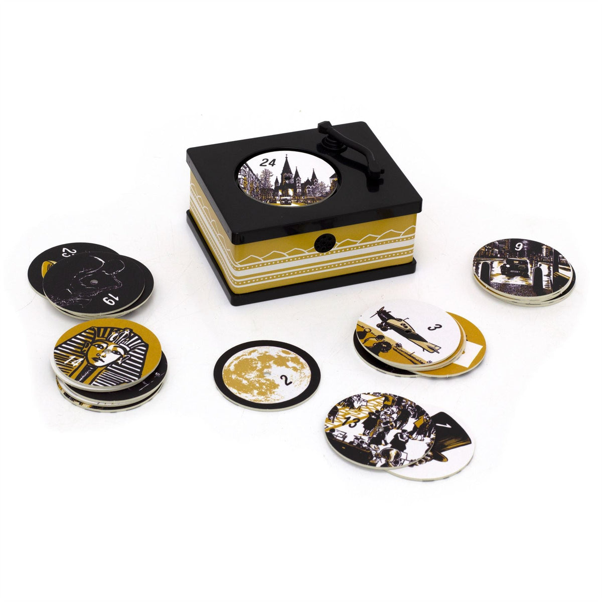 Jazz Gramophone Christmas Advent Calendar | Mini Musical Music Box with 24 Songs Advent Calendar - Tophatter Daily Deals