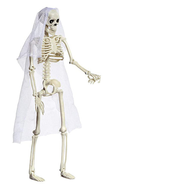 Halloween Plastic Skeleton Couple Props Wedding Veil Decor Alone bride 3D Changing Face Moving Picture Frame - Tophatter Daily Deals