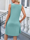 Cutout Round Neck Sleeveless Dress Casual Dresses - Tophatter Daily Deals