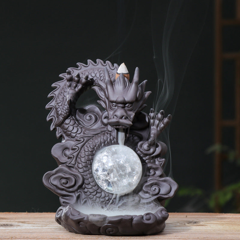 Backflow Incense Burner Ornaments Pottery Indoor Seat Tower 0 - Tophatter Daily Deals