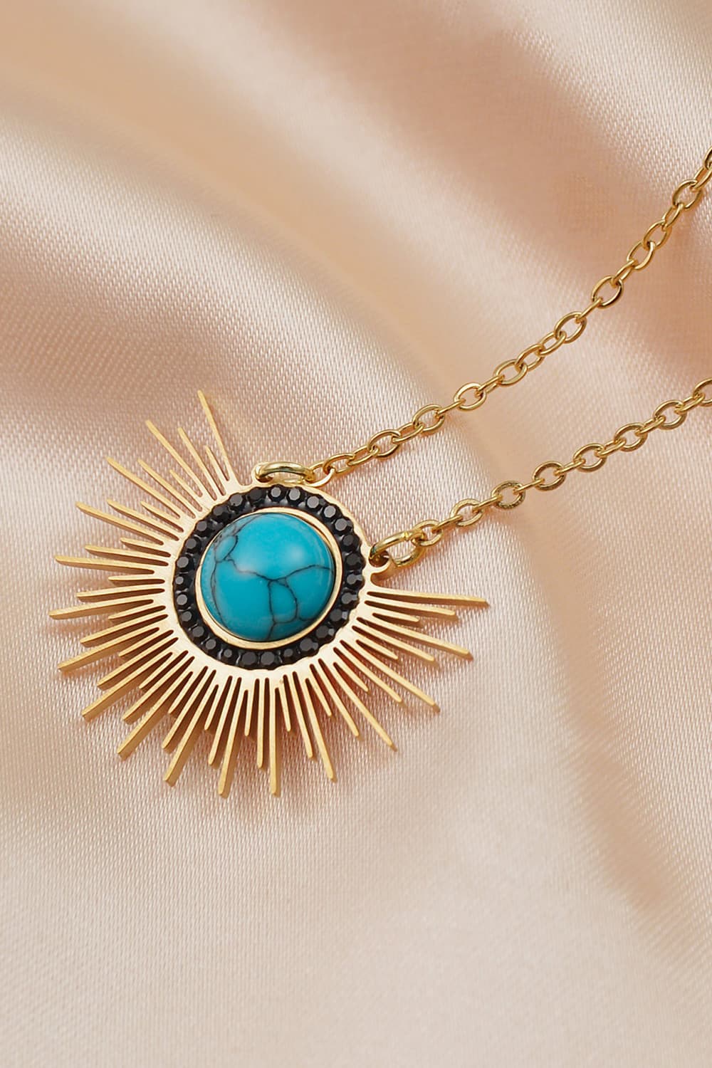 Turquoise 14K Gold Plated Pendant Necklace Necklaces - Tophatter Daily Deals