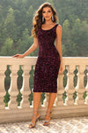 Sequin Sleeveless Slit Dress Magenta Cocktail Dresses - Tophatter Daily Deals