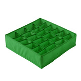 24 Compartment Underwear Sock Storage Box Washable Green 0 - Tophatter Daily Deals