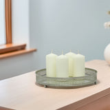 Set of 4 Ivory Pillar Candles | Unscented Wax Candles for Home & Events - 5x10cm Candle - Tophatter Daily Deals