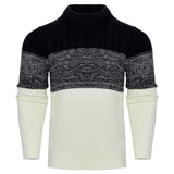 Warm Men's Pullover Sweater - Colorblock Cable Knit Fall 3D Changing Face Moving Picture Frame - Tophatter Daily Deals
