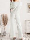 Long Sleeve Lounge Top and Drawstring Pants Set Loungewear Sets - Tophatter Daily Deals