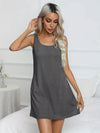 Full Size Scoop Neck Wide Strap Mini Dress Casual Dresses - Tophatter Daily Deals