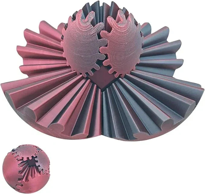 Fidget Gear Ball Steampunk 3D Printed Stress Relief E - Tophatter Daily Deals