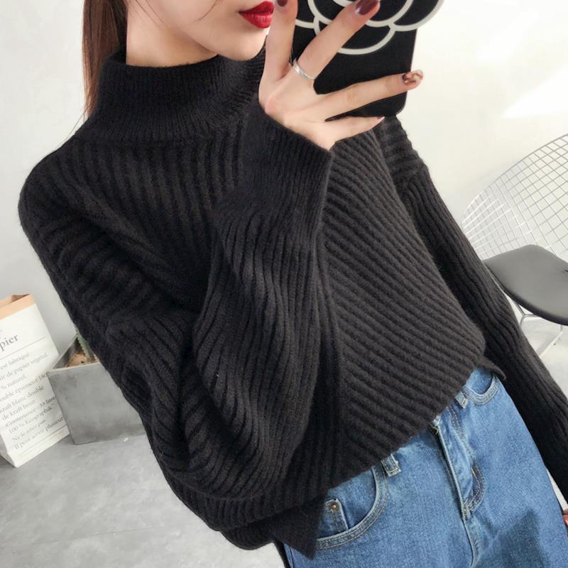Soft Women’s Sweater - Loose Half High Collar, Ribbed Knit Black One size 3D Changing Face Moving Picture Frame - Tophatter Daily Deals