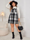 Plus Size Plaid Wide Strap Overall Dress Casual Dresses - Tophatter Daily Deals