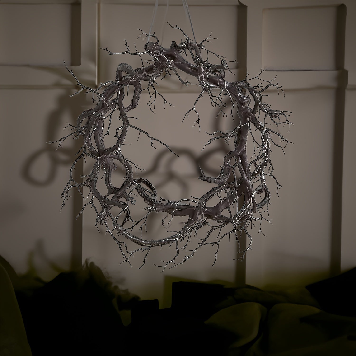 Halloween Wreath with Pre-Lit Black Art Deco Halloween - Tophatter Daily Deals