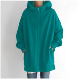Warm Womens Fleece Hoodie - Oversized, Brushed Fleece Grass green - Tophatter Daily Deals