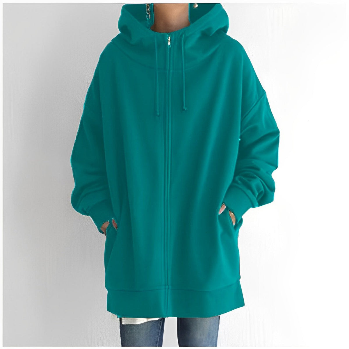 Warm Womens Fleece Hoodie - Oversized, Brushed Fleece Grass green - Tophatter Daily Deals
