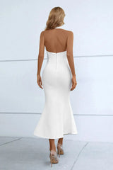 Halter Neck Split Fishtail Bodycon Dress Cocktail Dresses - Tophatter Daily Deals