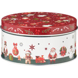 Set of 3 Traditional Christmas Storage Tins | 3-piece Round Kitchen Nesting Tins Biscuit Tin - Tophatter Daily Deals