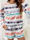 Tie-Dye Dropped Shoulder Lounge Set Multicolor Loungewear Sets - Tophatter Daily Deals