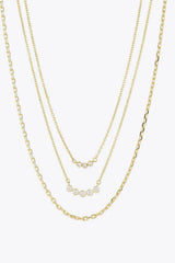 Zircon Chain-Link Necklace Three-Piece Set Necklaces - Tophatter Daily Deals
