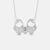 Pendant Rhinestone Stainless Steel Necklace Silver Tow Girls One Size Necklaces - Tophatter Daily Deals