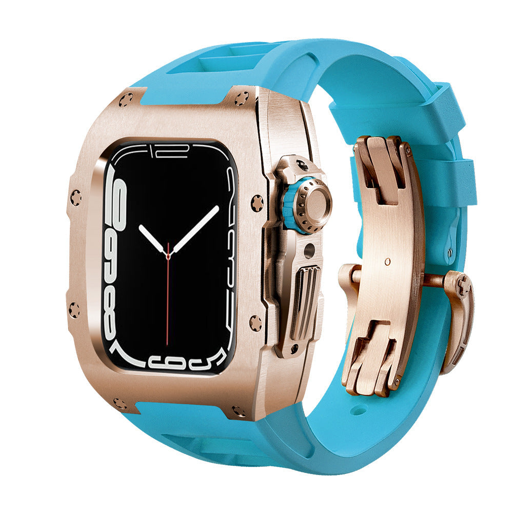 Alloy Modified Watch Protective Case Blue Rose gold 0 - Tophatter Daily Deals