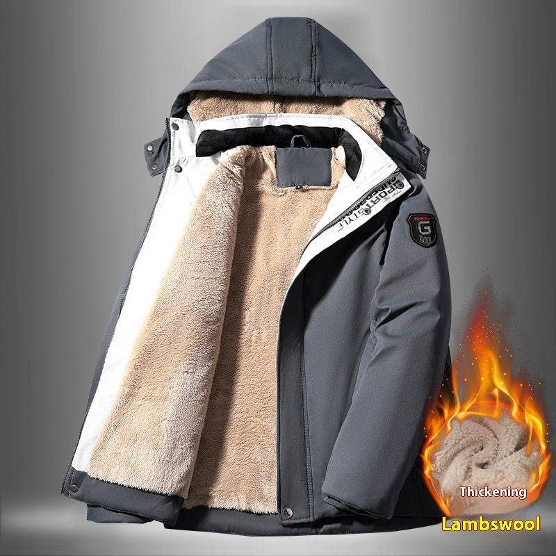 Insulating Mens Hooded Jacket - Straight, Polyester, Winter 3D Changing Face Moving Picture Frame - Tophatter Daily Deals