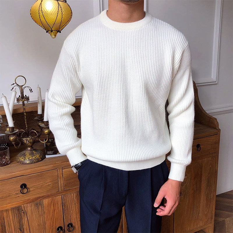 Warm Relaxed Men's Crew Neck Sweater - Ribbed Knit, Wool 3D Changing Face Moving Picture Frame - Tophatter Daily Deals