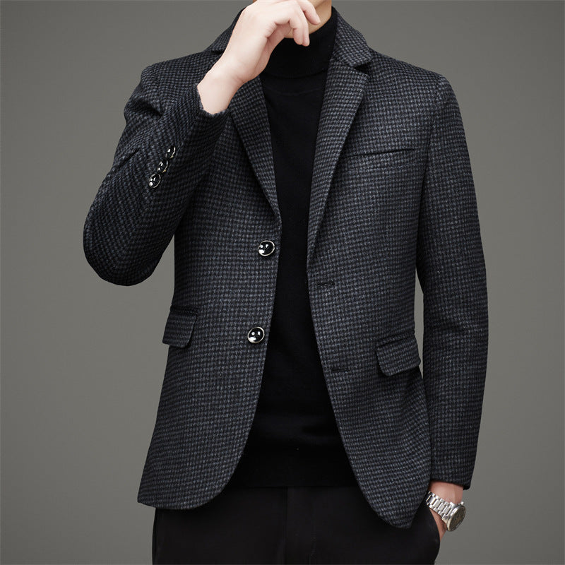 Autumn And Winter New Tweed Blazer Black 0 - Tophatter Daily Deals