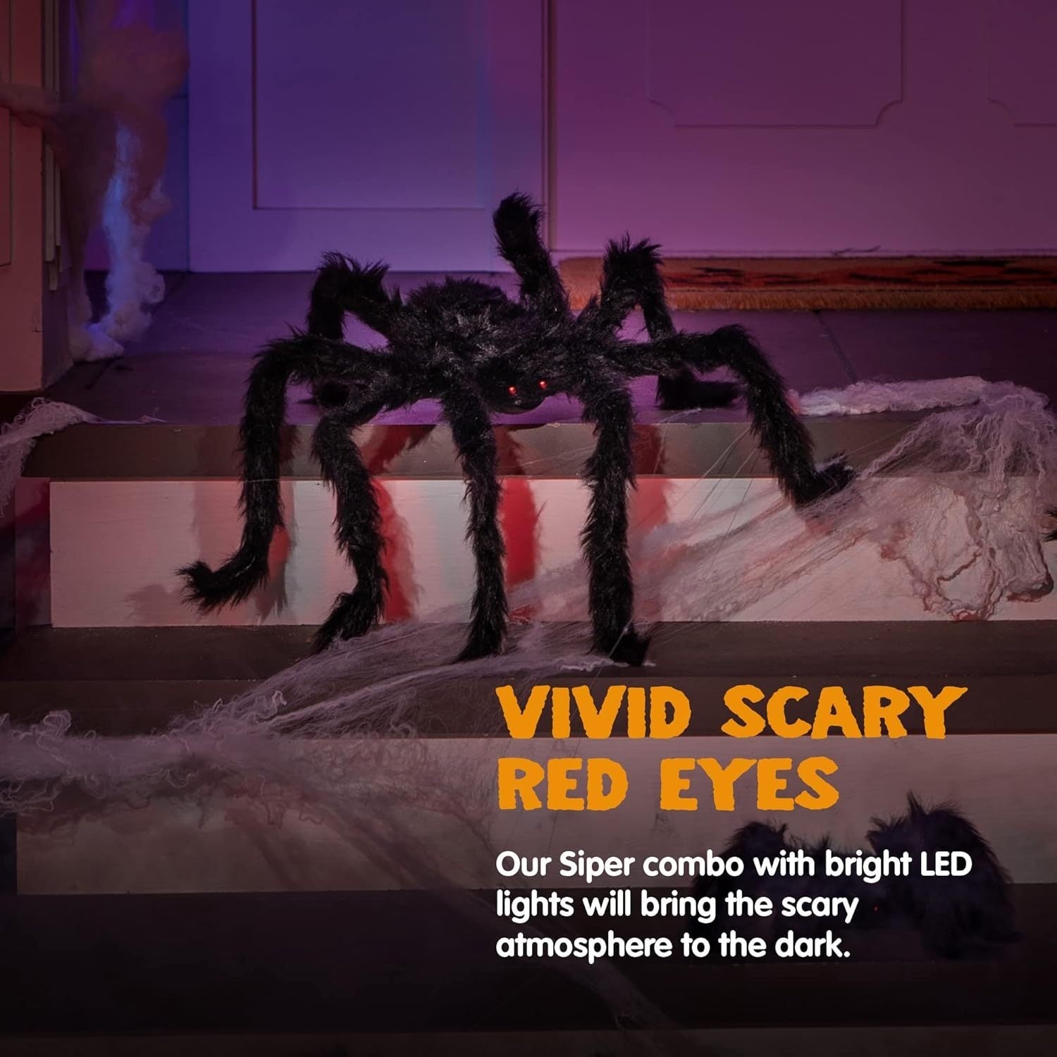 Giant Spider Halloween Decoration Set (6pcs) Halloween - Tophatter Daily Deals