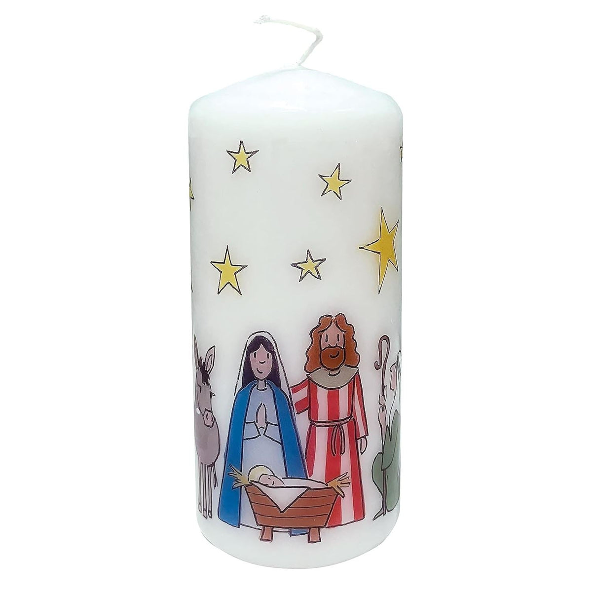The Nativity Christmas Pillar Candle | Festive Candle with Wise Men - 13cm Candle - Tophatter Daily Deals