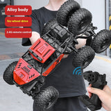 Alloy Remote Control Off-road Vehicle Four-wheel Climbing Rechargeable Racing Car Red 38cm 0 - Tophatter Daily Deals