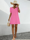 Chain Notched Short Sleeve Dress Casual Dresses - Tophatter Daily Deals