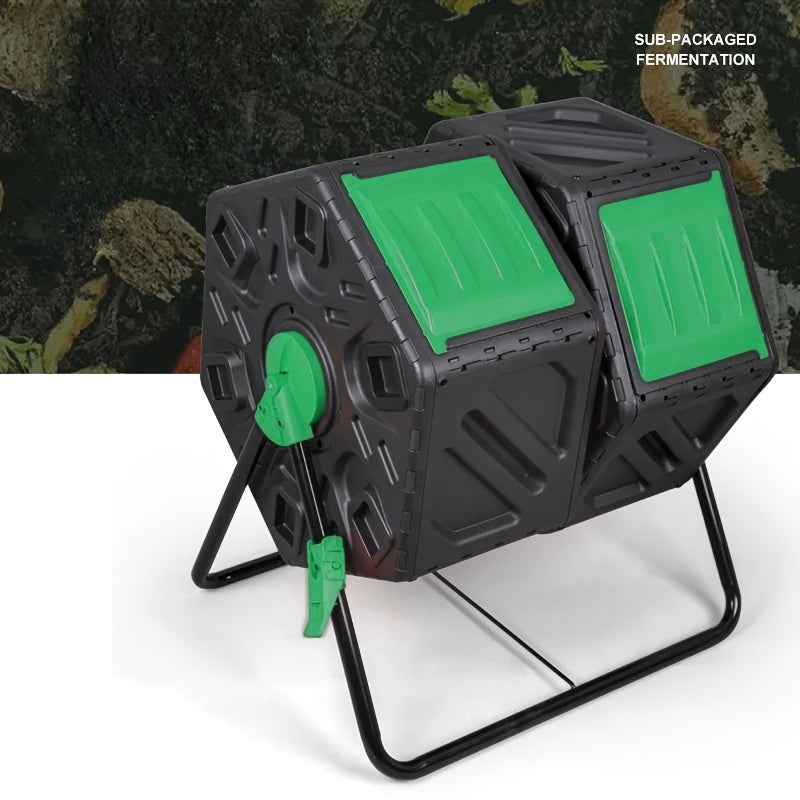 Dual Chamber Rotating Compost Bin Home & Garden - Tophatter Daily Deals