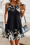 Printed Wide Strap Mini Dress with Pockets Casual Dresses - Tophatter Daily Deals