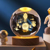 Luminous Starry Sky And Planets Moon Moon Crystal Ball Small Night Lamp Projection Ambience Light Creative Gift New Strange Gift Solid Wood Lamp Holder Astronaut 6CM Lamps - Tophatter Daily Deals